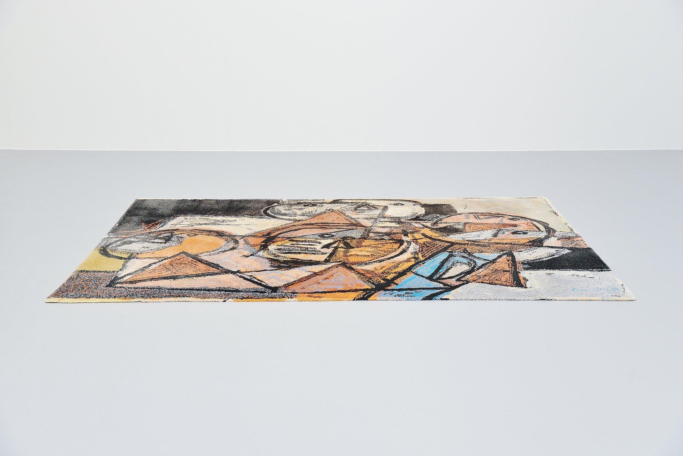 Danish Corneille Artwork Decorative Rug, Denmark, 1980