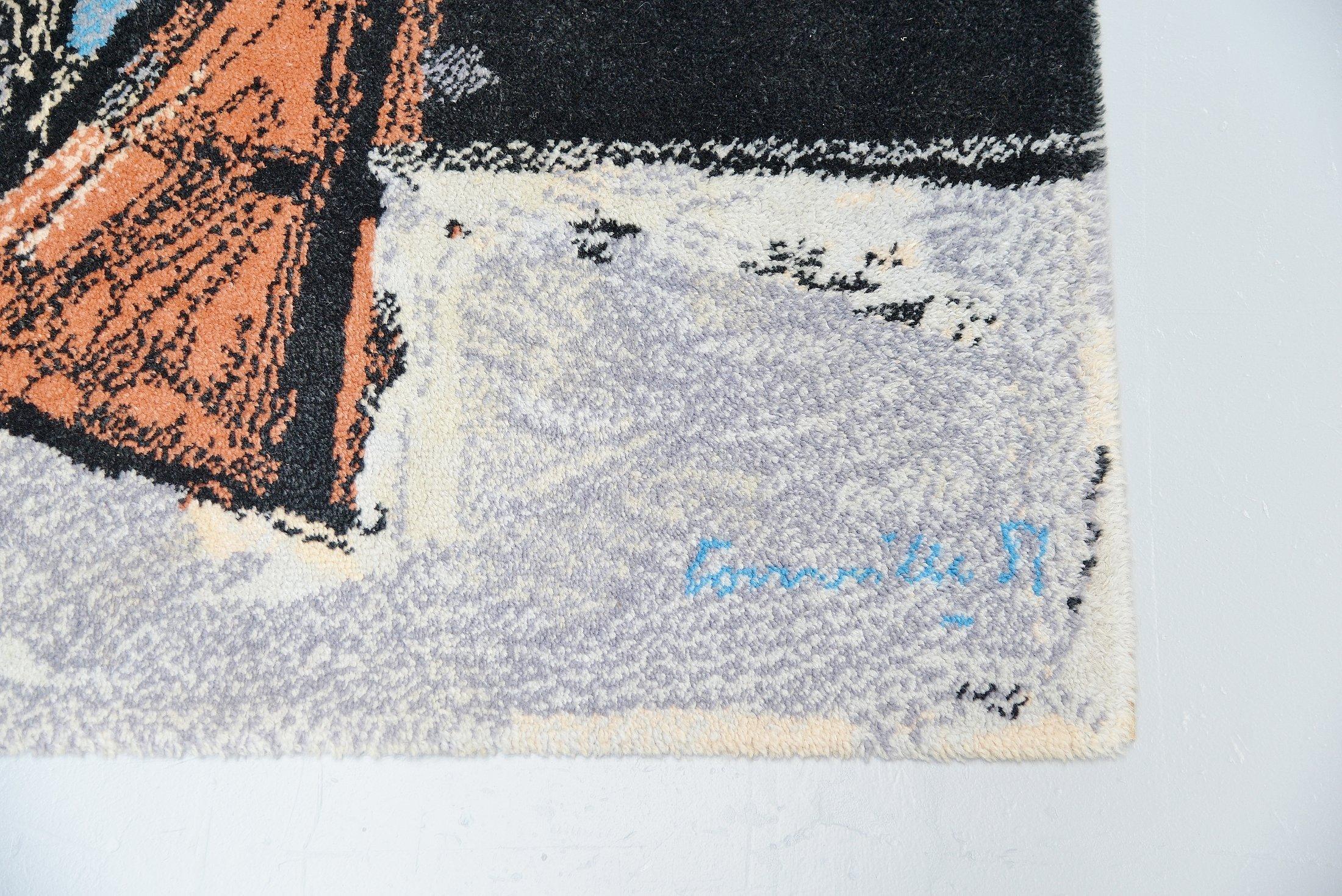 Late 20th Century Corneille Artwork Decorative Rug, Denmark, 1980