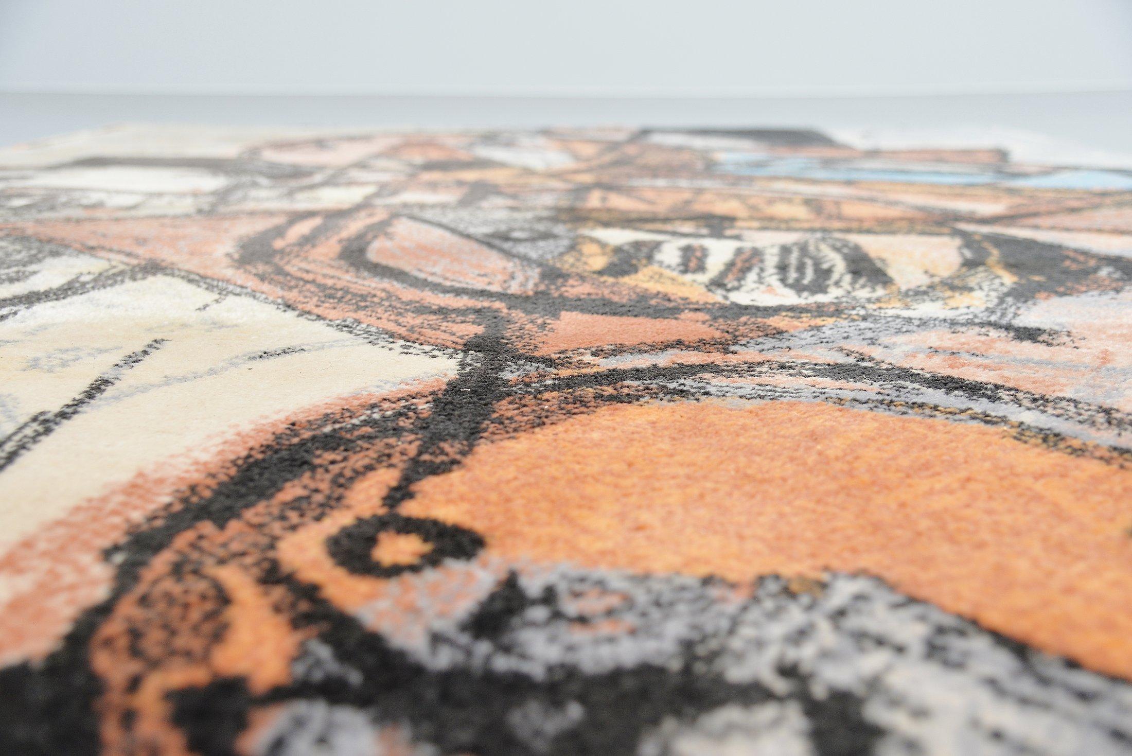 Wool Corneille Artwork Decorative Rug, Denmark, 1980