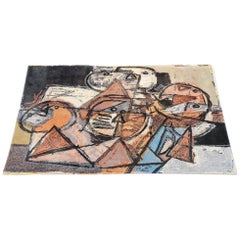 Corneille Artwork Decorative Rug, Denmark, 1980