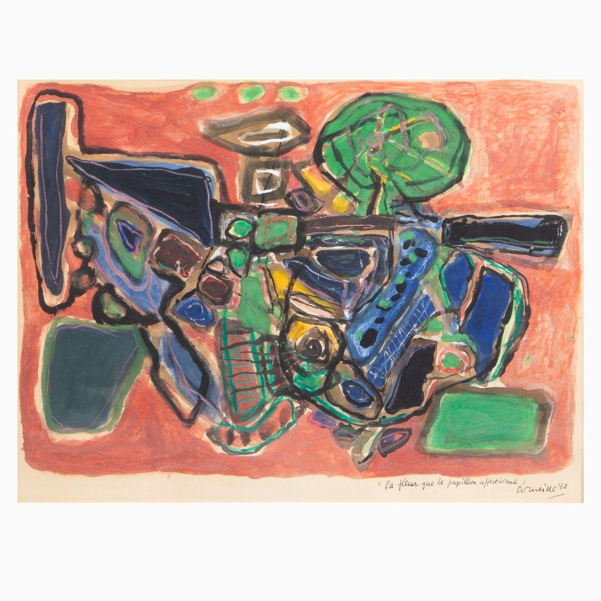 Corneille (COBRA). Aquarell auf Papier. Benannt 