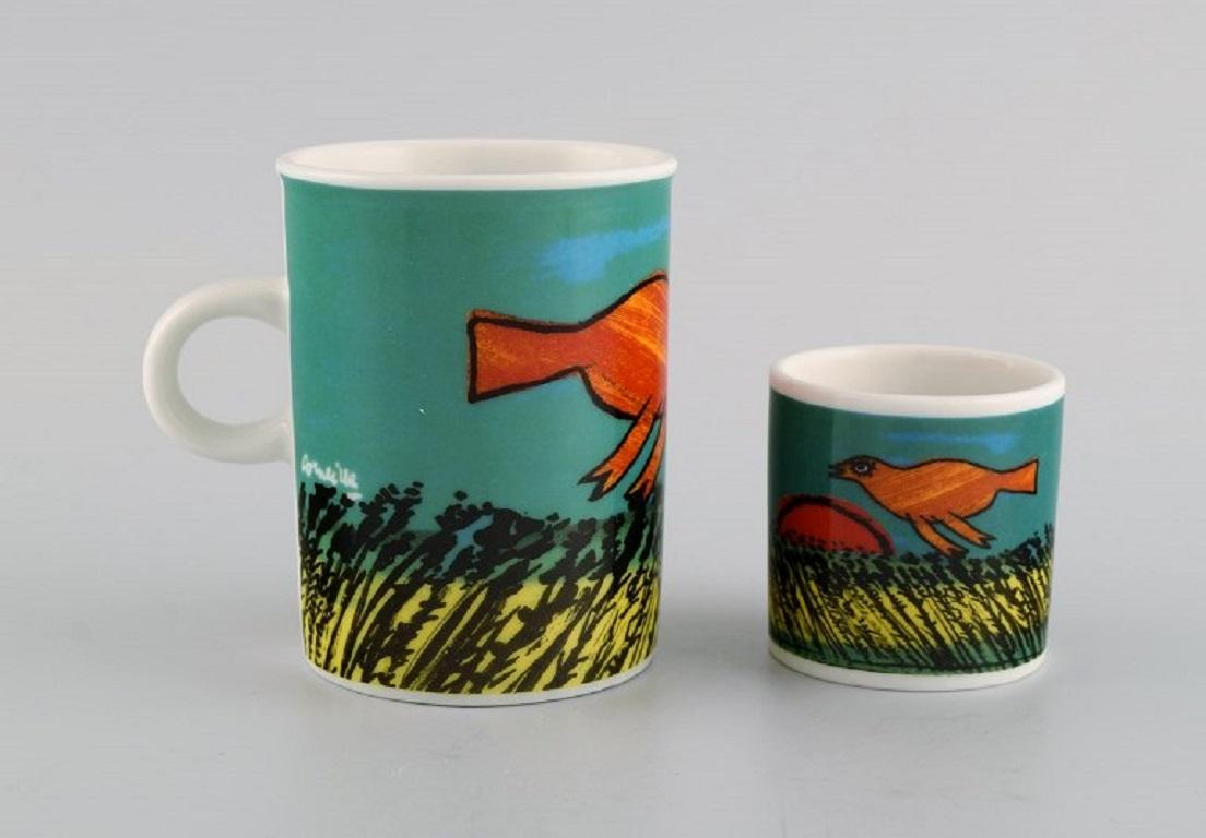 Modern Corneille, Dutch CoBrA Artist, Coffee Cup, Plate and Egg Cup For Sale