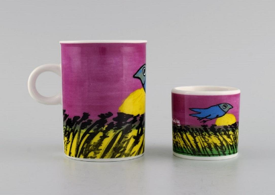 Modern Corneille, Dutch Cobra Artist, Coffee Cup, Plate and Egg Cup For Sale