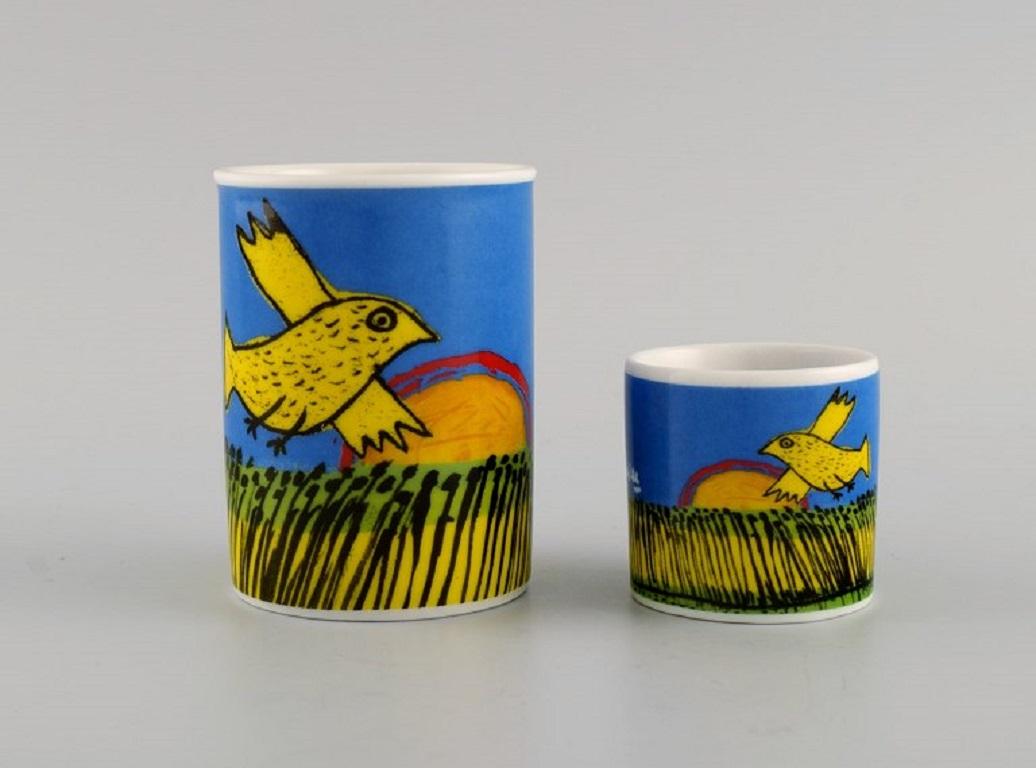 Moderne Artiste néerlandais CoBrA, tasse à café, assiette et tasse à œuf en vente