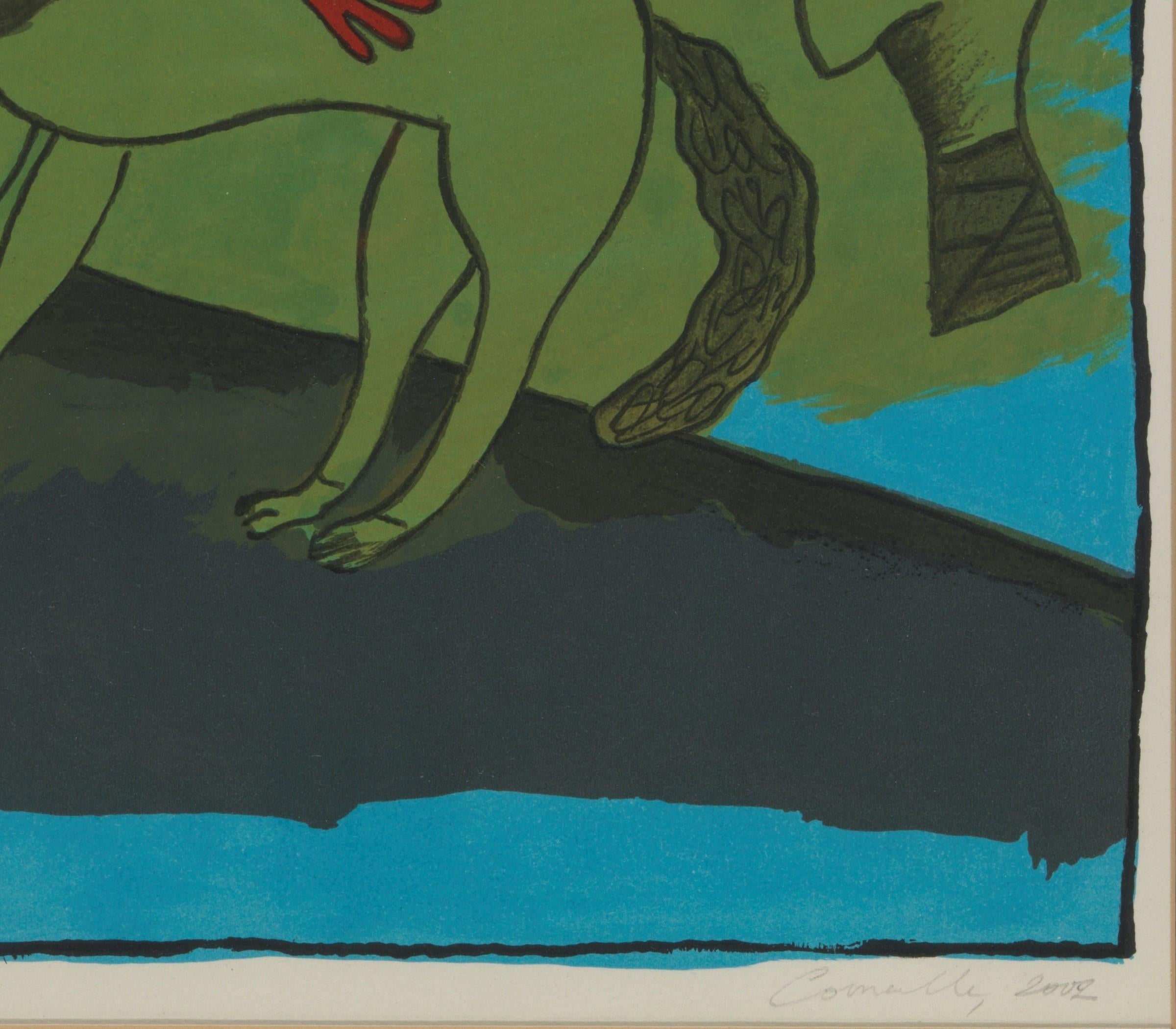 Cette belle peinture de Corneille Guillaume a été créée en 2002. Les voyages de l'artiste en Afrique du Nord, en Amérique du Nord, aux Antilles et en Amérique du Sud, entre autres, ont fortement inspiré son travail artistique dans lequel les femmes,