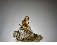 Corneille Henri Theunissen, Sculpture "Rêverie dans les champs", 19ème siècle