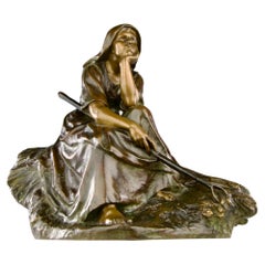 Corneille Henri Theunissen, Sculpture "Rêverie dans les champs", 19ème siècle