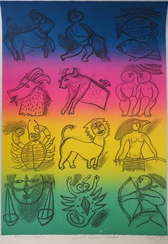 Astrology: The Twelve Signs of the Zodiac - Original Handsigned Lithograph