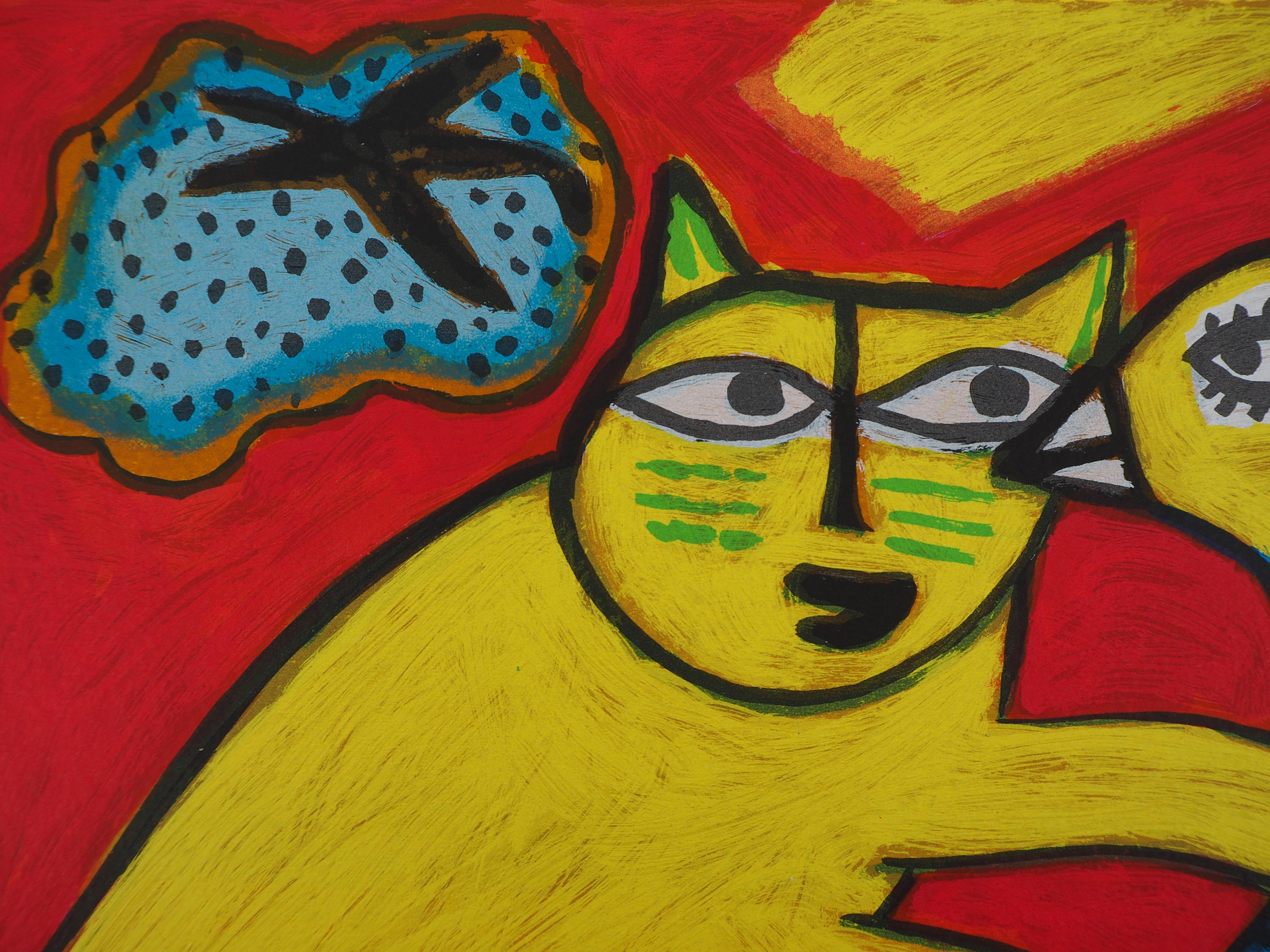 Corneille
Cat and Bird in Love, 2000

Original lithograph 
Handsigned
Numbered EA /60
On vellum 37 x 44 cm (c. 15 x 18inch)
 
Excellent condition