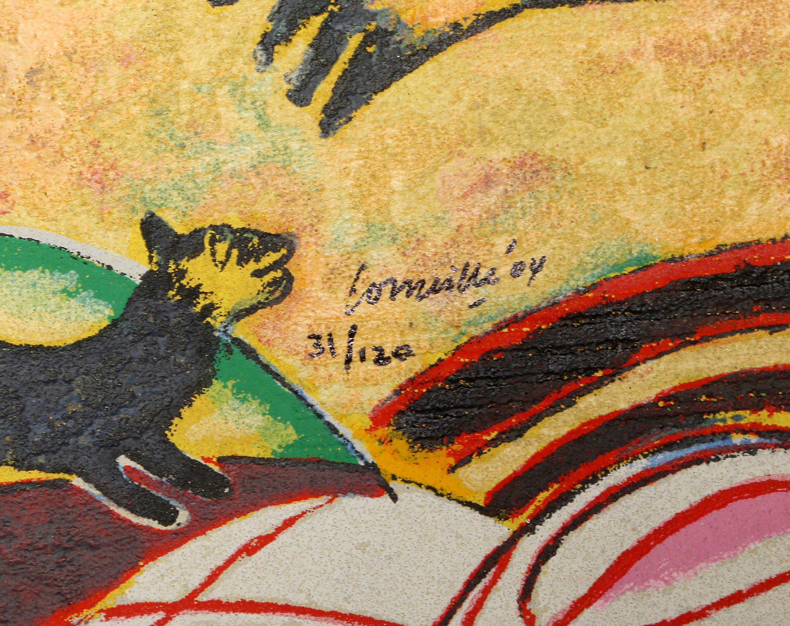 Chine Suite I, Serigrafía moderna y plantilla sobre lienzo de Corneille en venta 4