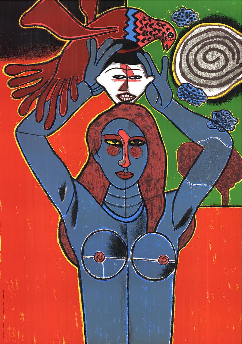 Paper Size: 50 x 32 inches ( 127 x 81.28 cm )
Image Size: 45.25 x 32 inches ( 114.935 x 81.28 cm )
Framed: No
Condition: A-: Near Mint, very light signs of handling

Additional Details: This exquisite screenprint poster by Corneille features the