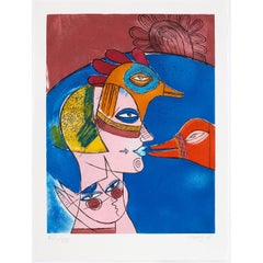 Femme et faune familière