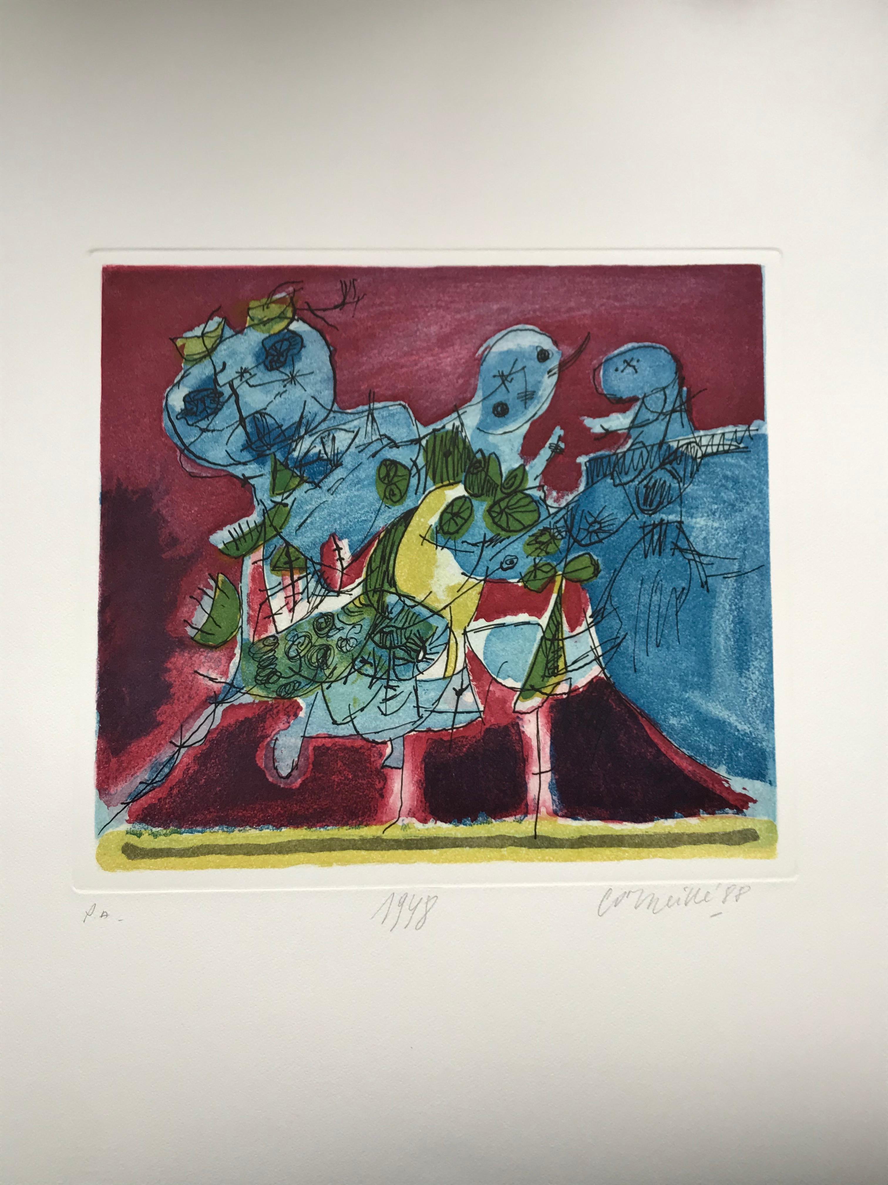 Guillaume Corneille  1948 Aquatinte / eau forte in vendita 7