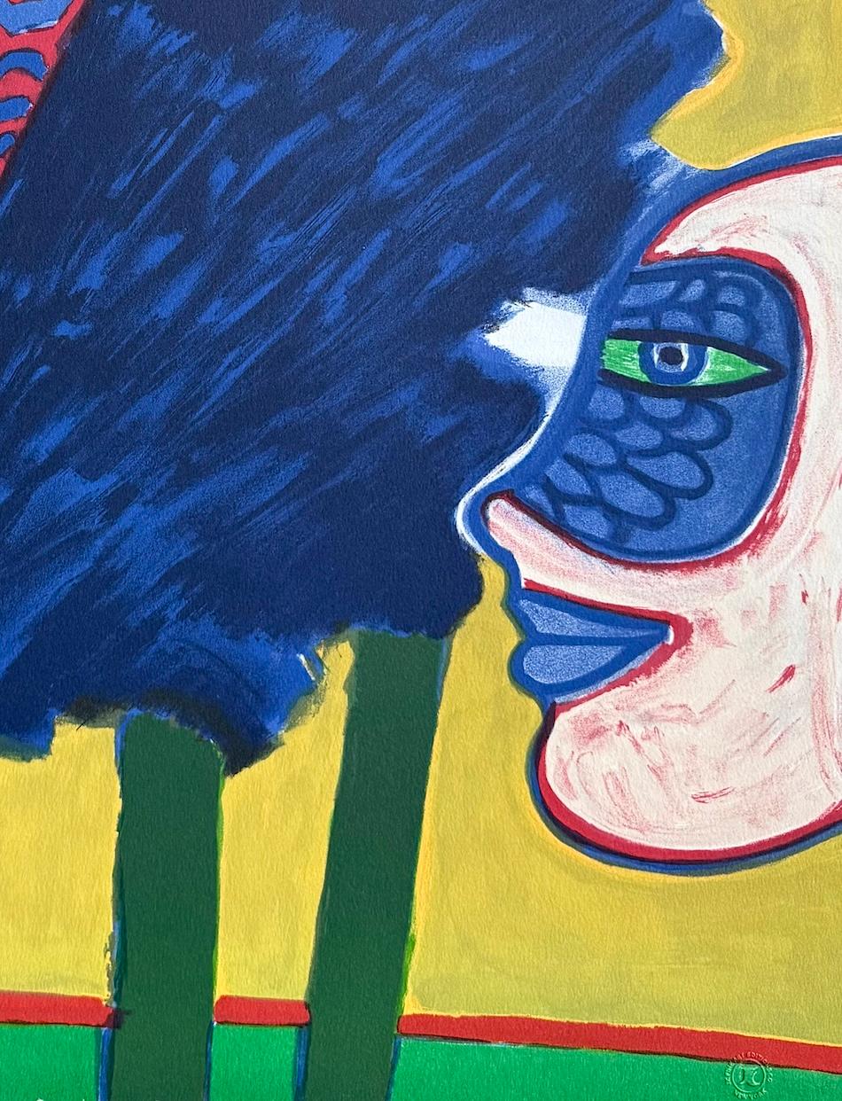 L' Arbre à L'Oiseau è una litografia originale disegnata a mano in edizione limitata dell'artista olandese noto come CORNEILLE (Guillaume van Beverloo), un espressionista astratto che ha co-fondato il movimento artistico sperimentale del XX secolo
