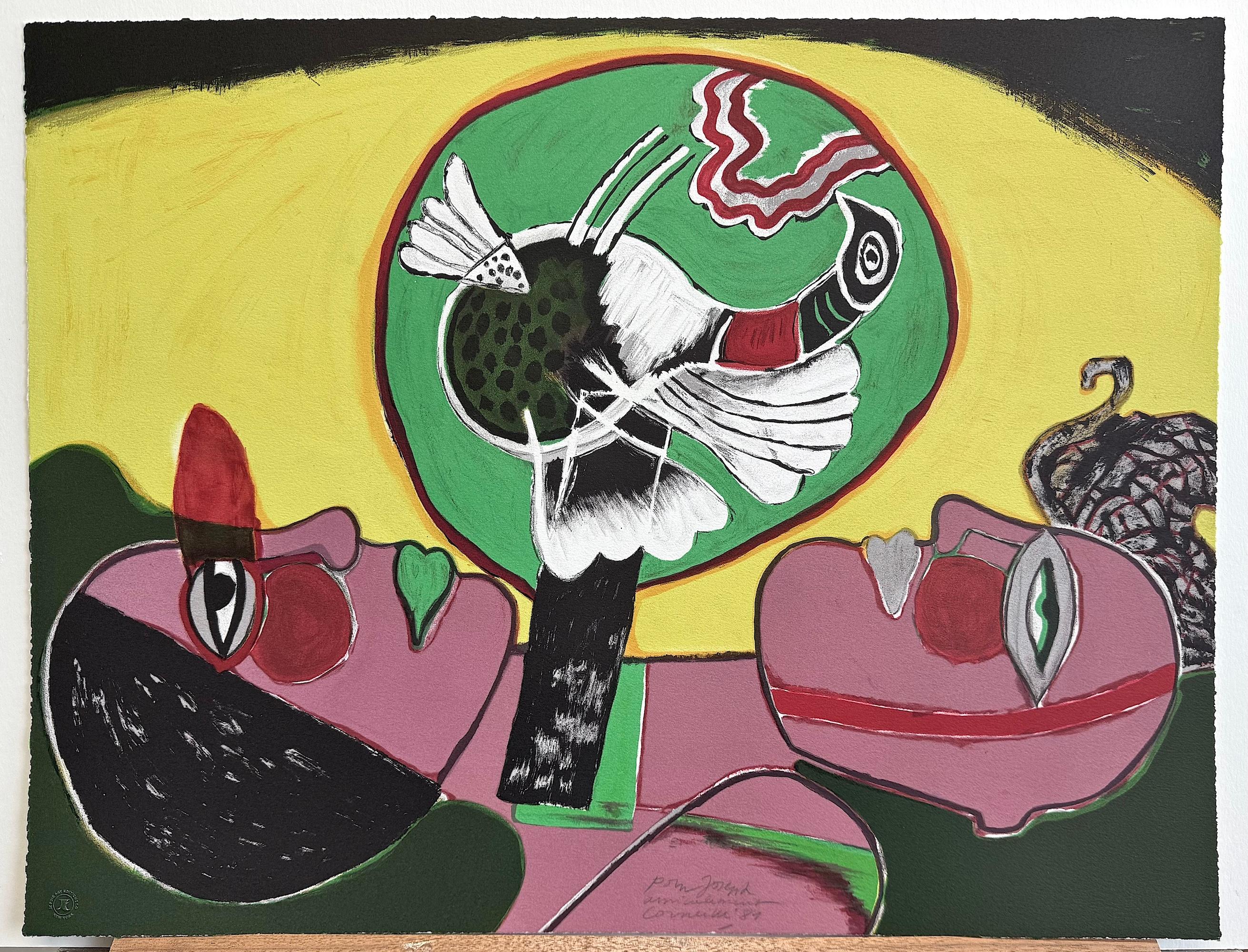 L' Été Éclater is an original hand drawn limited edition lithograph printed on archival Somerset printmaking paper 100% acid, free, by the Dutch artist known as CORNEILLE(Guillaume van Beverloo) an abstract expressionist who co-founded the 20th