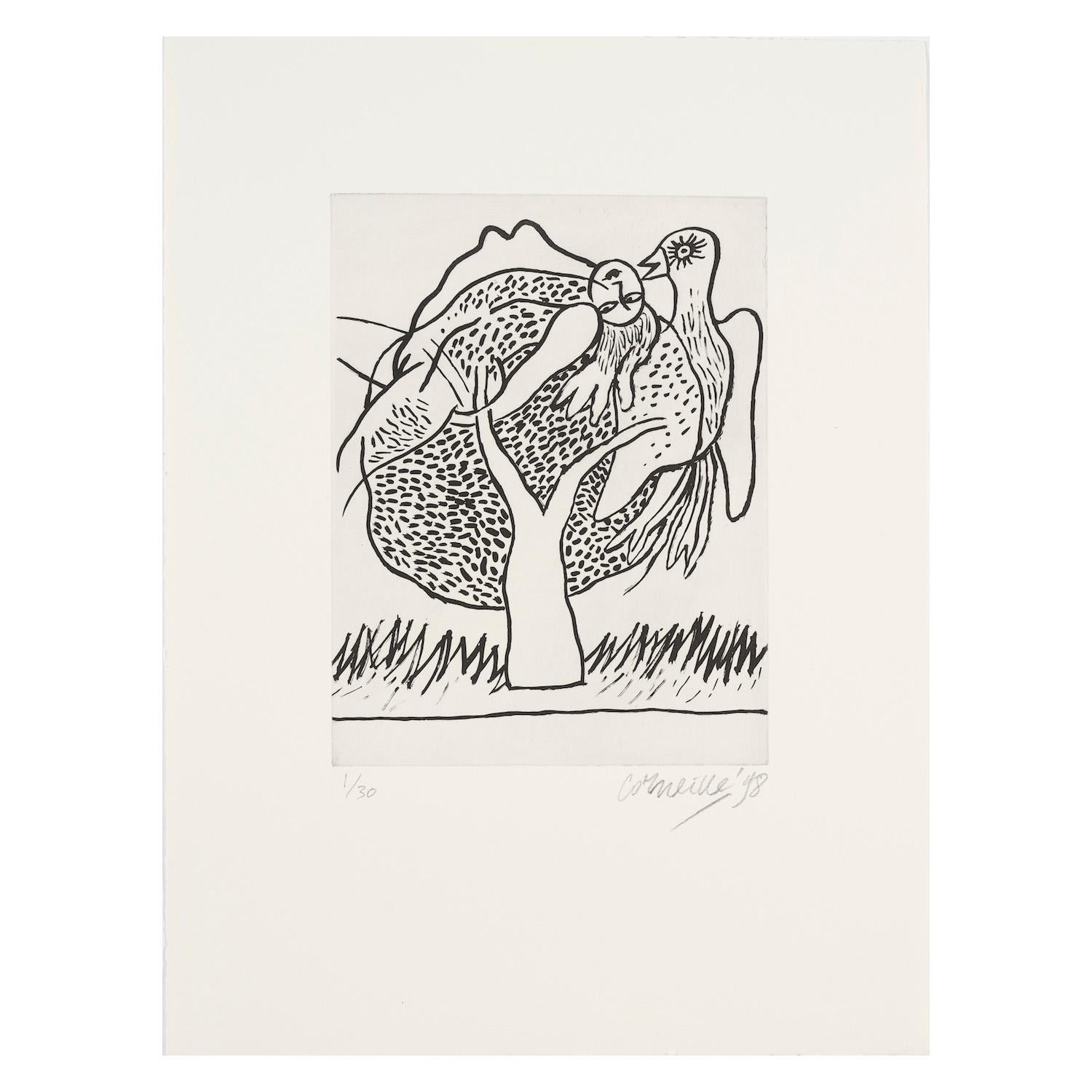 La femme dans l’arbre de l’été. - Print by Corneille