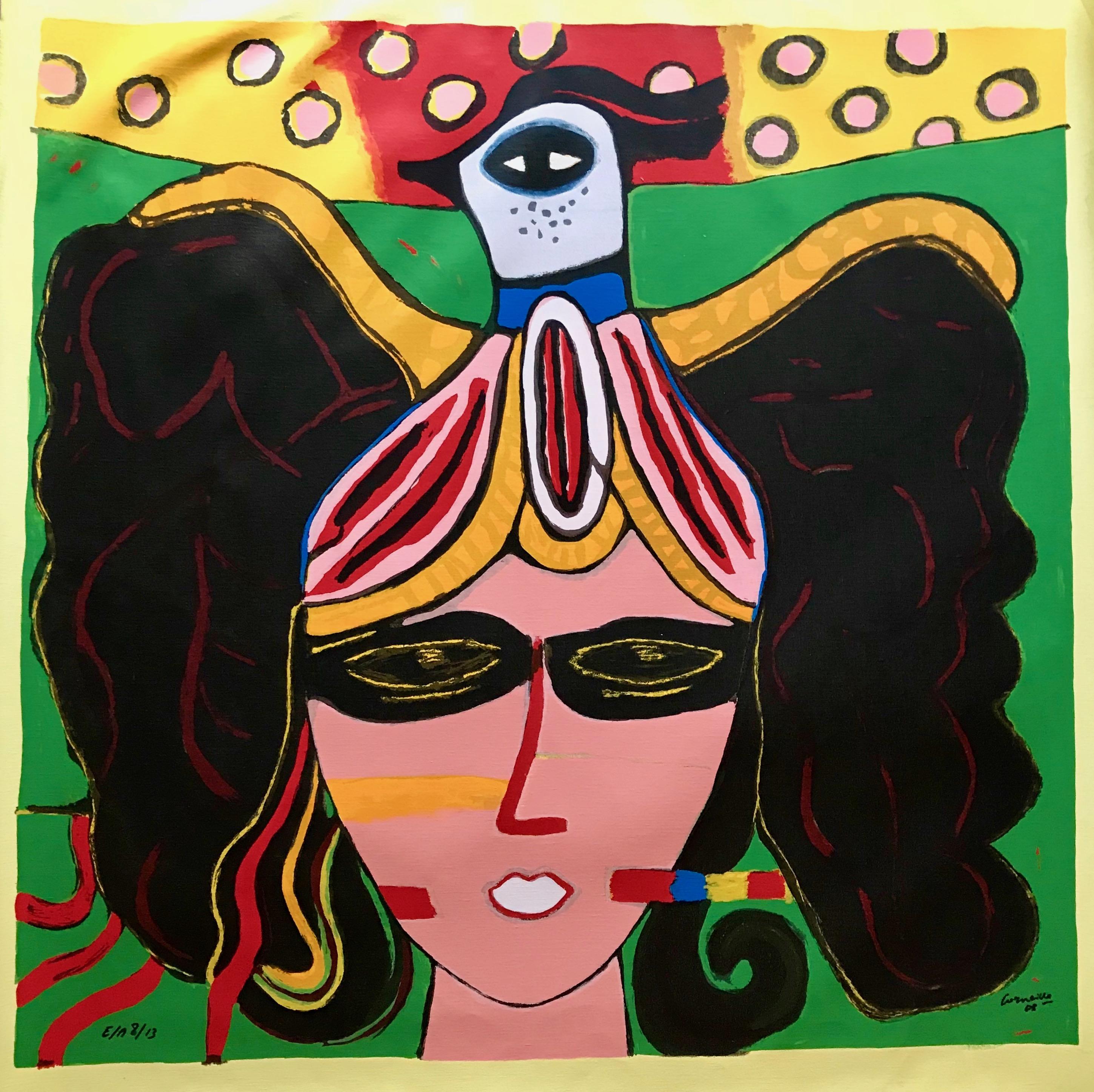 Corneille Abstract Print - La Femme et l'oiseau
