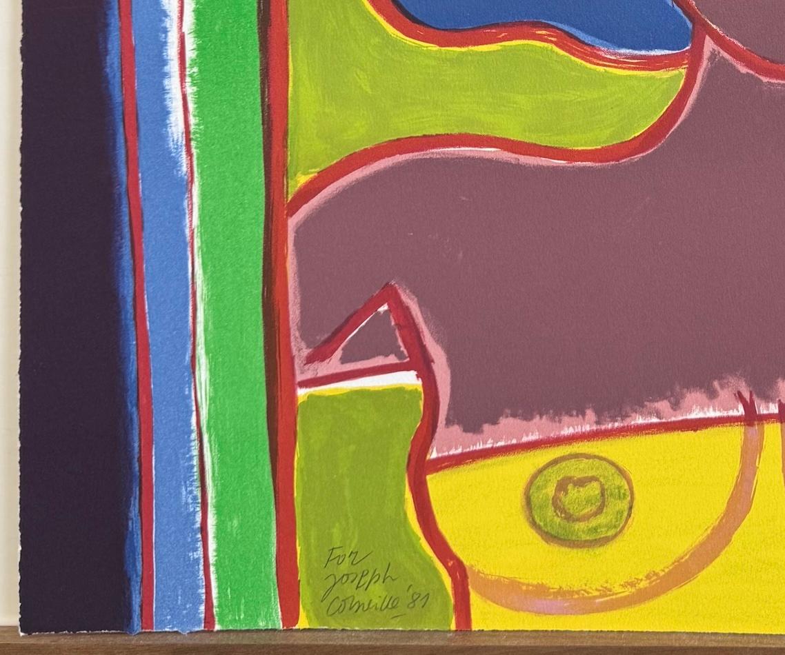 LES DEUX AMIES Litografia firmata, Ritratto di due amiche, Malva scuro, Pervinca - Figurative Print Verde di Corneille