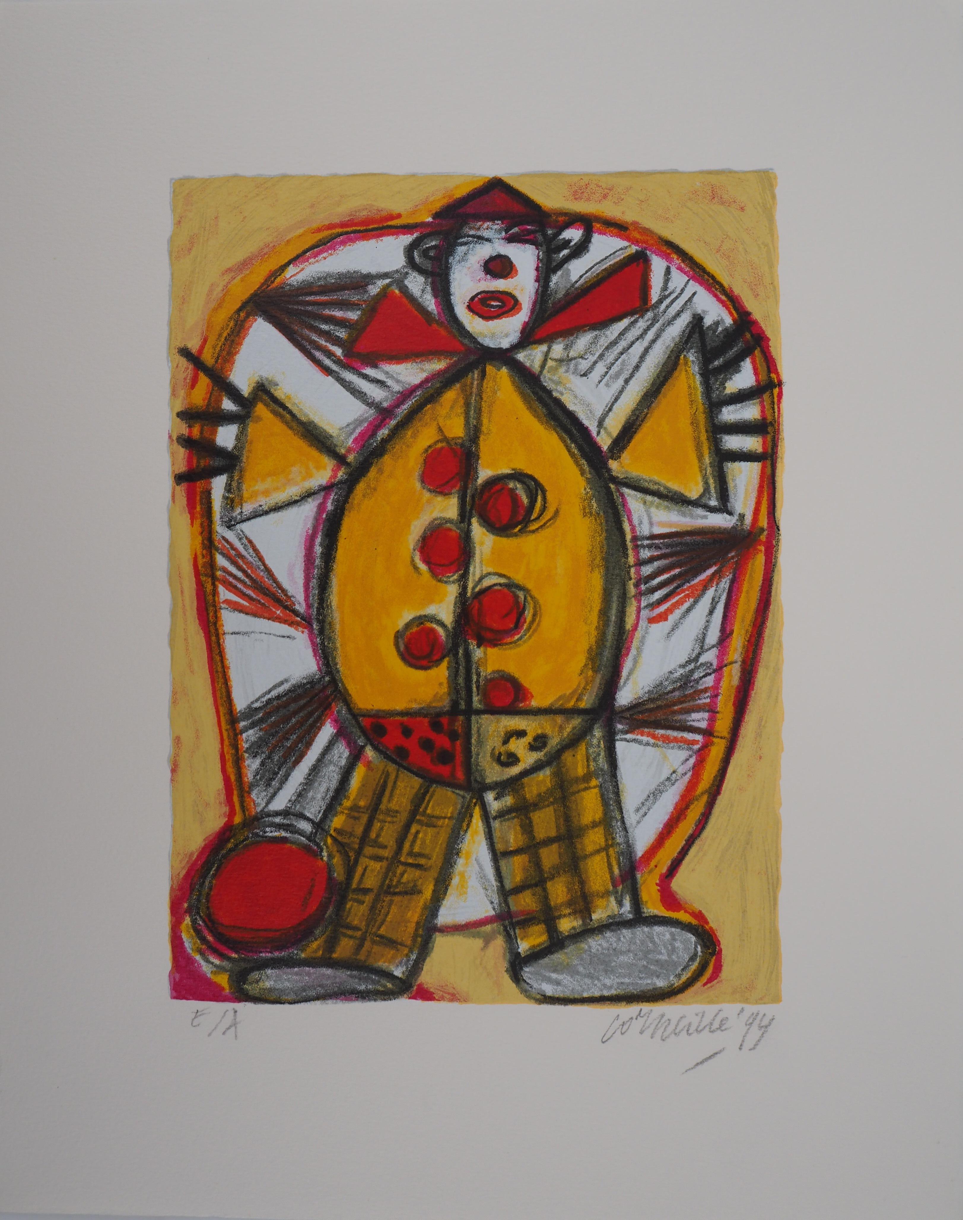 Corneille Figurative Print – Little Clown in Rot und Gelb - Original handsignierte Lithographie - 200 ex
