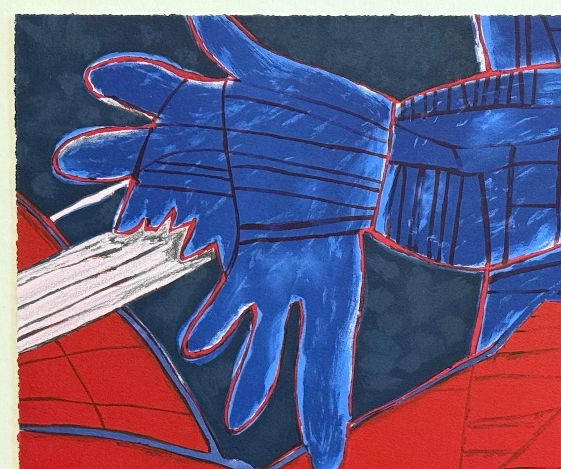 Nu Rouge Á L'Oiseau is an original hand drawn limited edition lithograph printed in vivid colors on archival Somerset paper 100% acid, free, by the Dutch artist known as CORNEILLE(Guillaume van Beverloo) an abstract expressionist who co-founded the