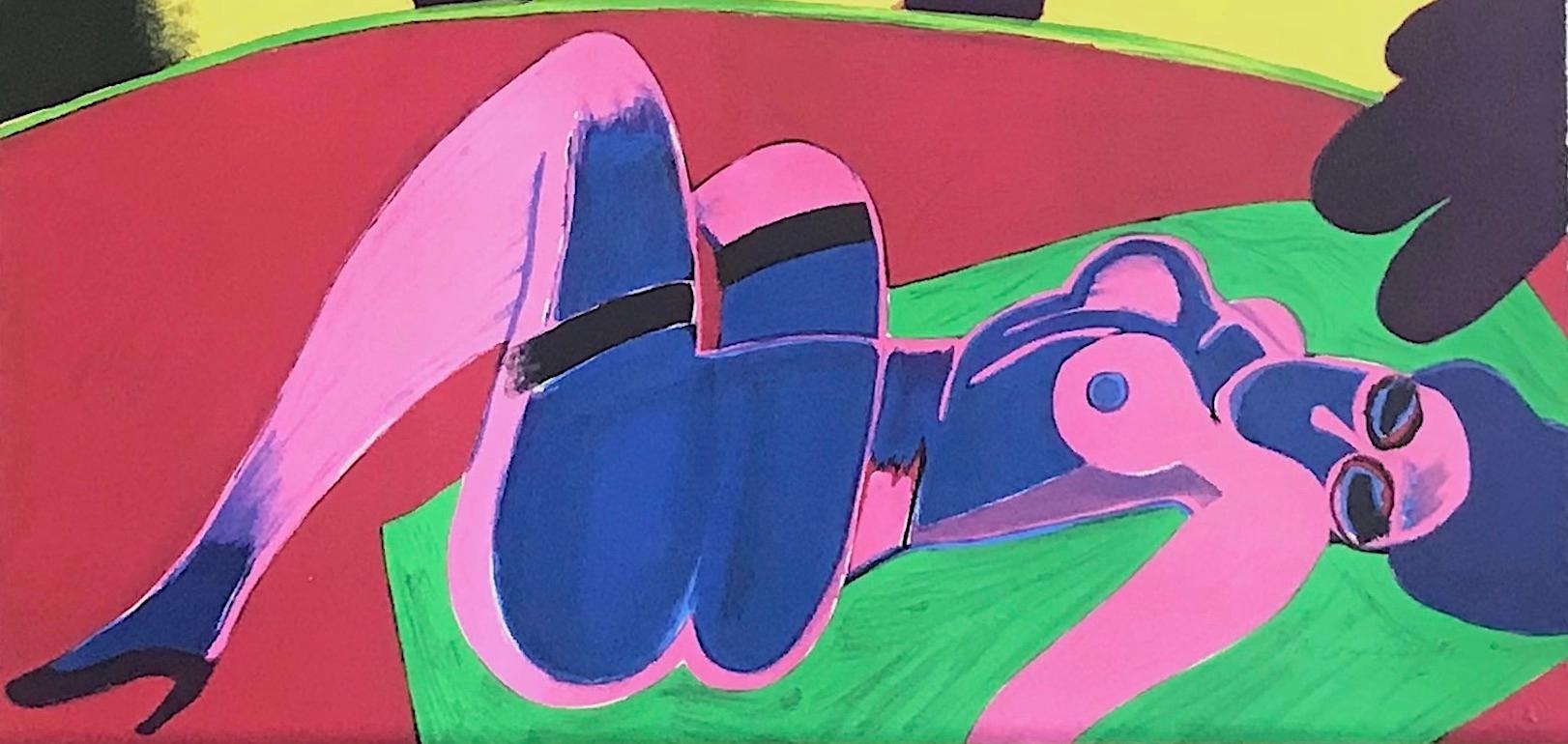 SOUS LES PALMIERS es una litografía original dibujada a mano en edición limitada e impresa en colores vivos sobre papel de archivo Somerset 100% libre de ácido por el artista holandés conocido como CORNEILLE(Guillaume van Beverloo), un expresionista