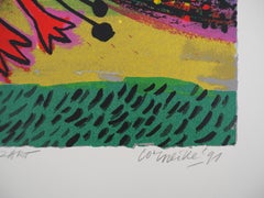 Tribute to Mozart: Feuervogel - Original handsignierte Lithographie