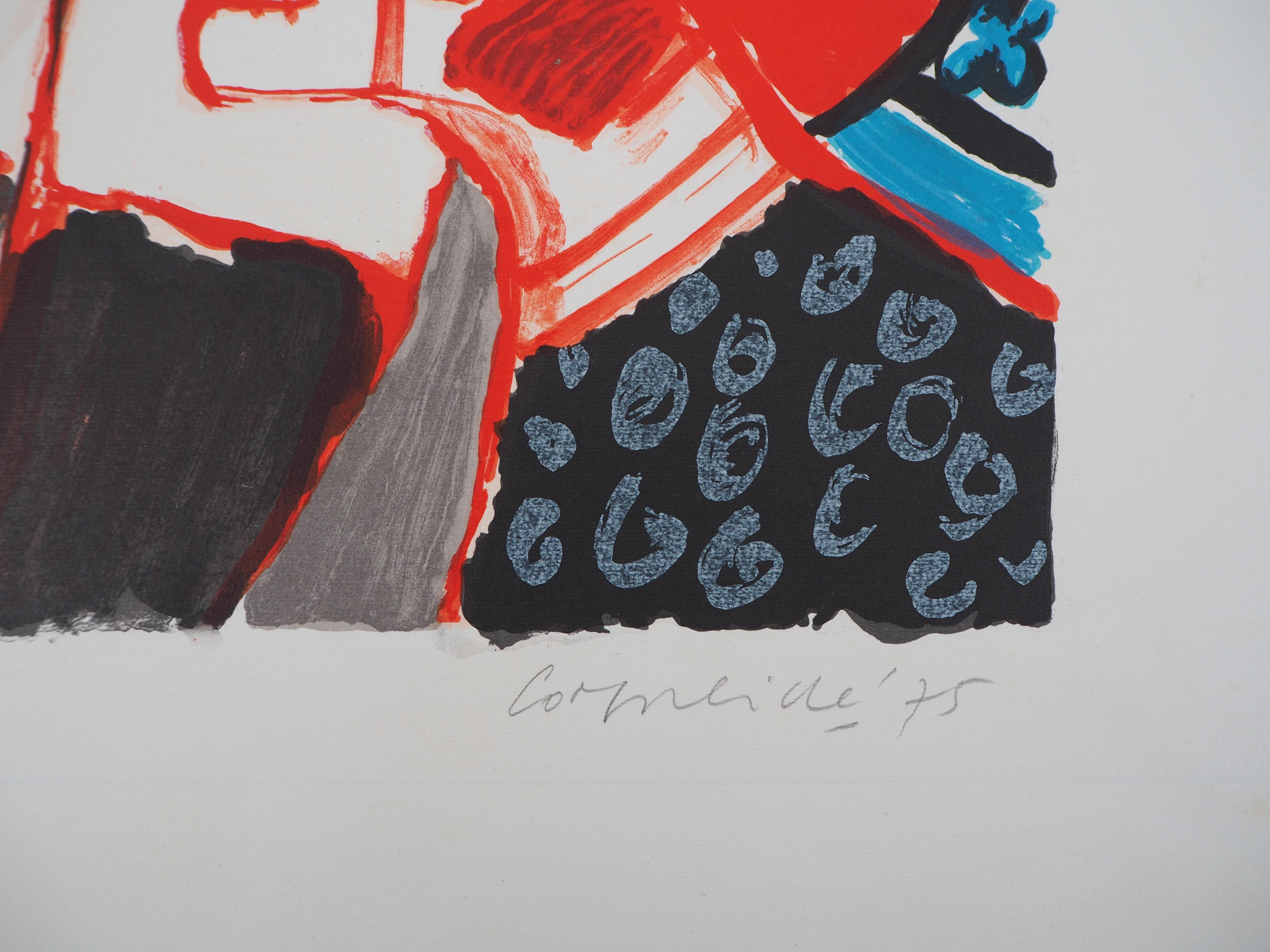 Tribute to Wesselmann : Woman and Dog - Original handsigned lithograph - Print by Corneille