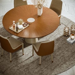 Corneille Dining Table by Hugues Chevalier, Leather & Metal, France