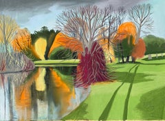 Sotterly Lake, Track de Cornelia Fitzroy, dessin au pastel, art abordable