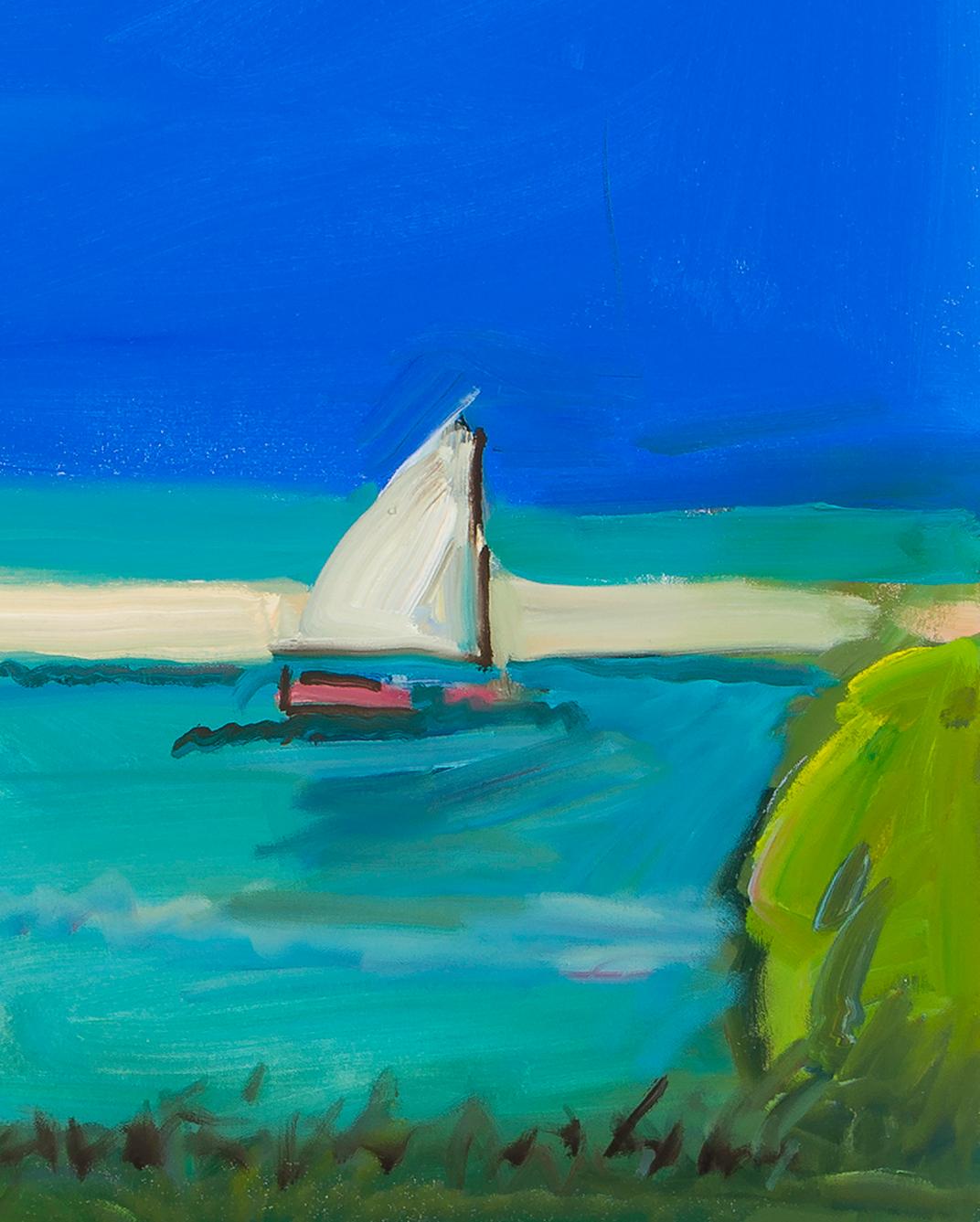 Zwei Segelboote (Zeitgenössisch), Painting, von Cornelia Foss