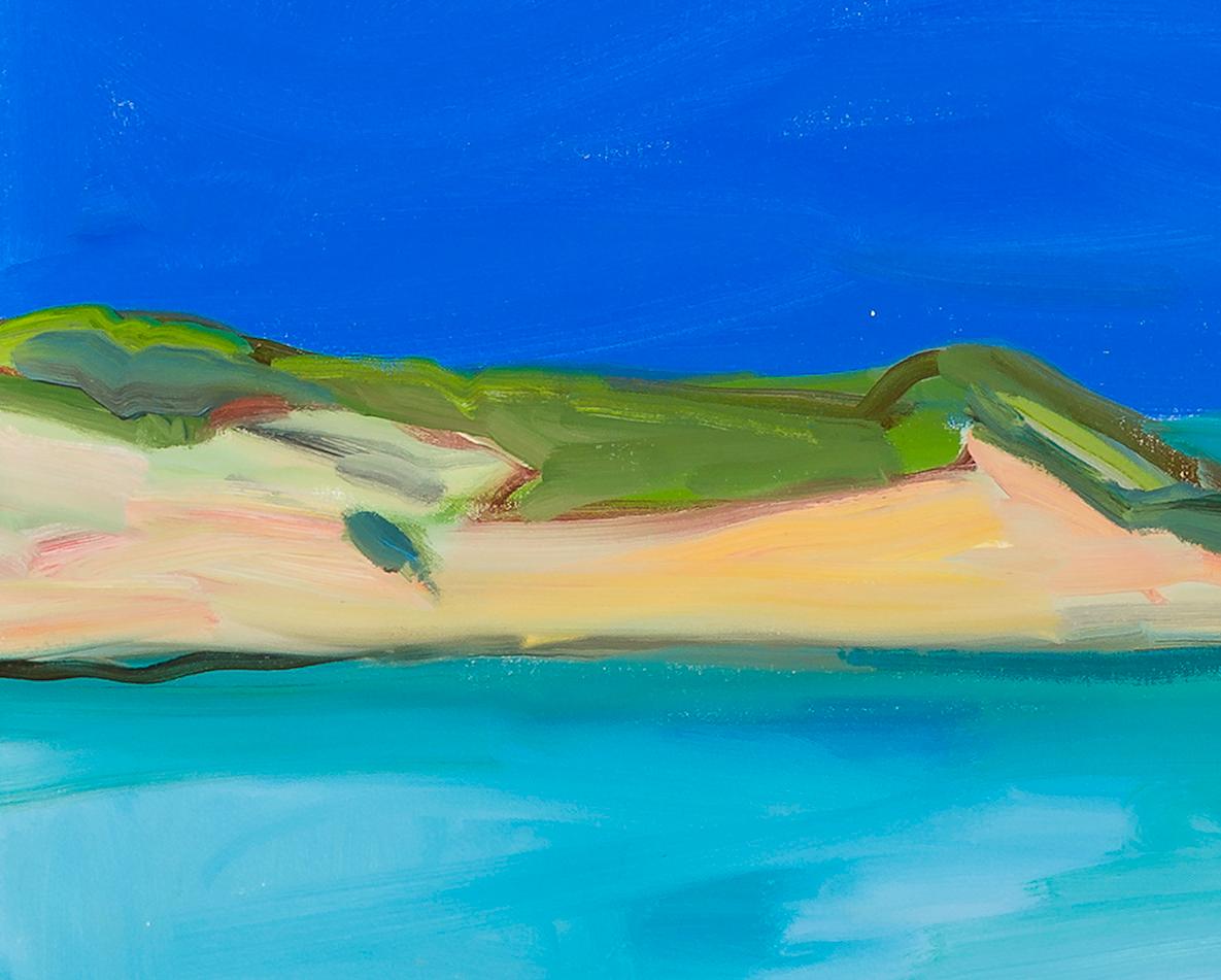 Zwei Segelboote (Blau), Landscape Painting, von Cornelia Foss