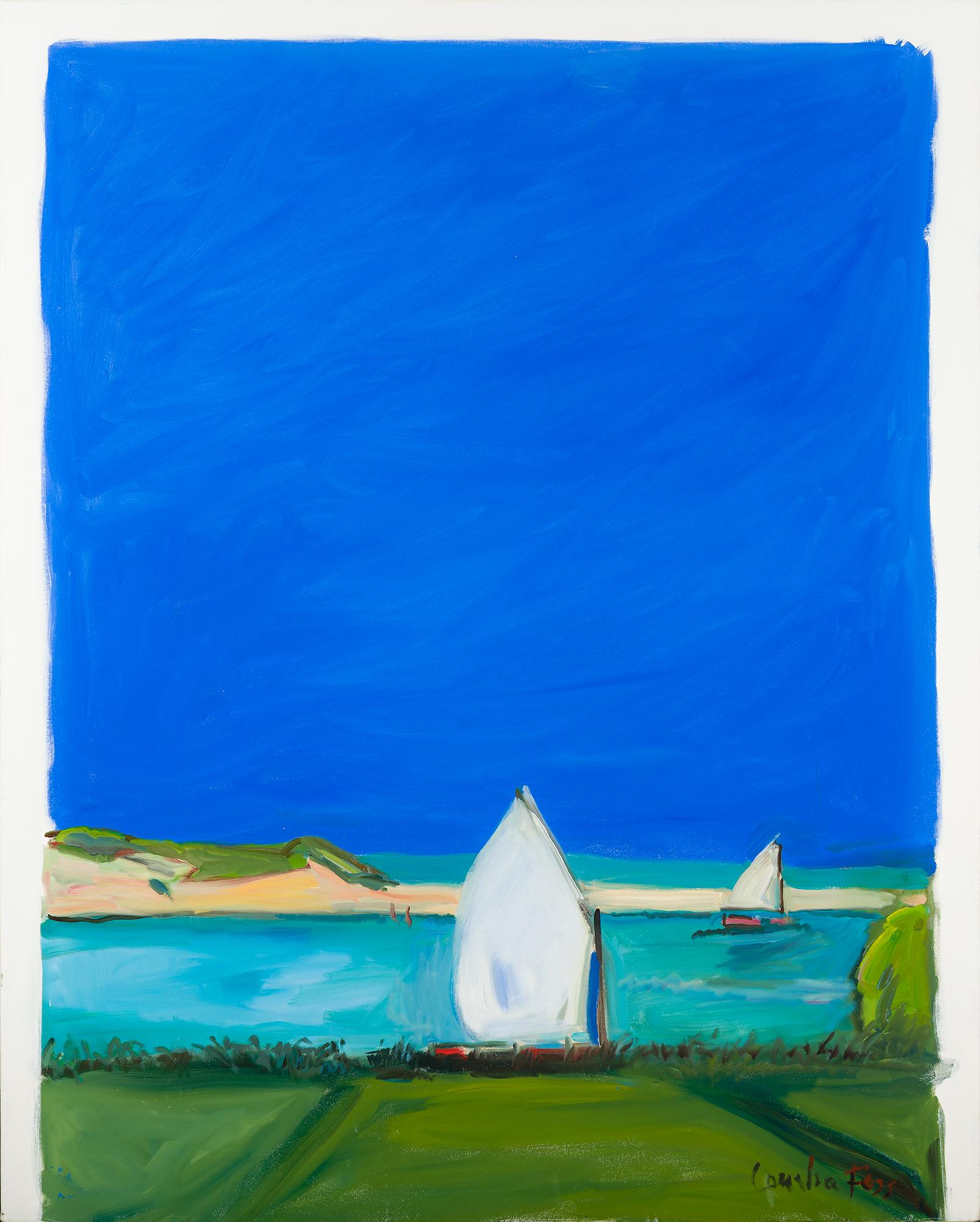 Cornelia Foss Landscape Painting – Zwei Segelboote