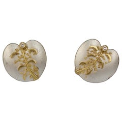 Cornelia Goldsmith Sterling Silver 
Granulated High Karat Gold Diamond Earrings