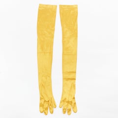 CORNELIA JAMES gold satin long opera evening gloves