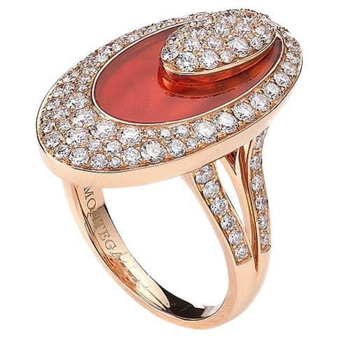 Cornelian Pink Gold Ring For Sale