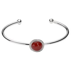 Cornelian White Gold Bangle