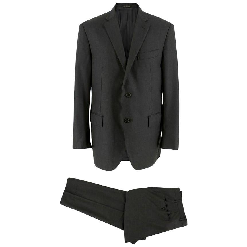 Corneliani Anthracite Grey Single Breasted Suit - Size EU 52 For Sale