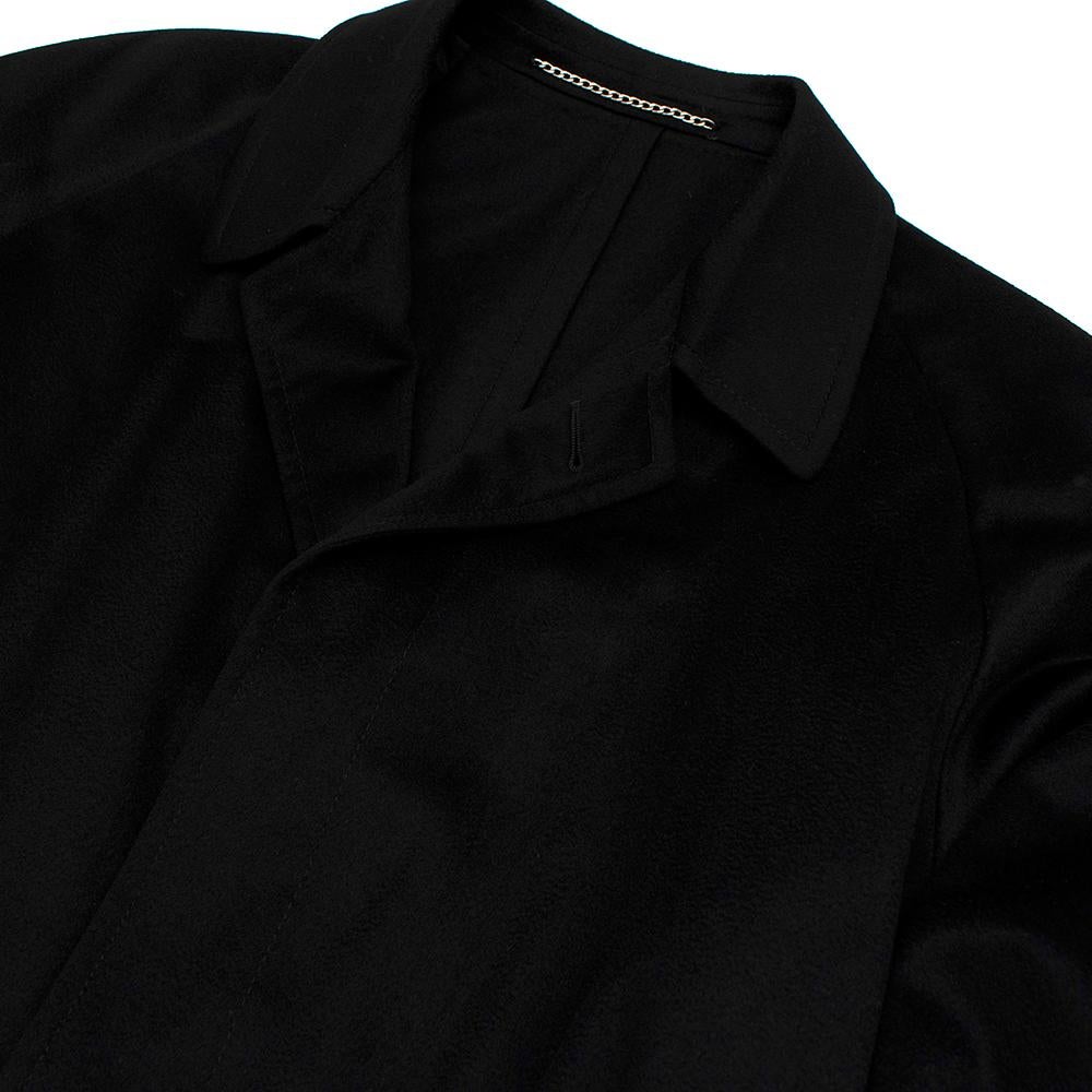 Corneliani Black Cashmere Trench Coat - Size Large  In New Condition For Sale In London, GB
