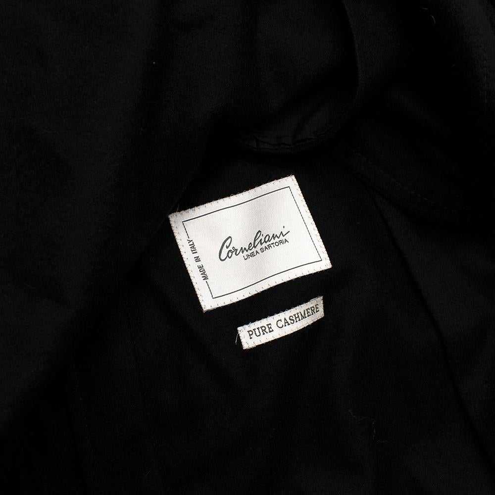Corneliani Black Cashmere Trench Coat - Size Large  For Sale 3