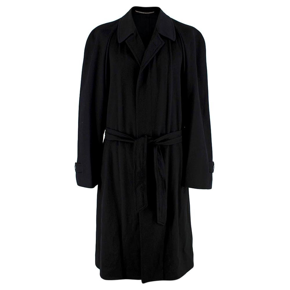 Corneliani Black Cashmere Trench Coat - Size Large  For Sale