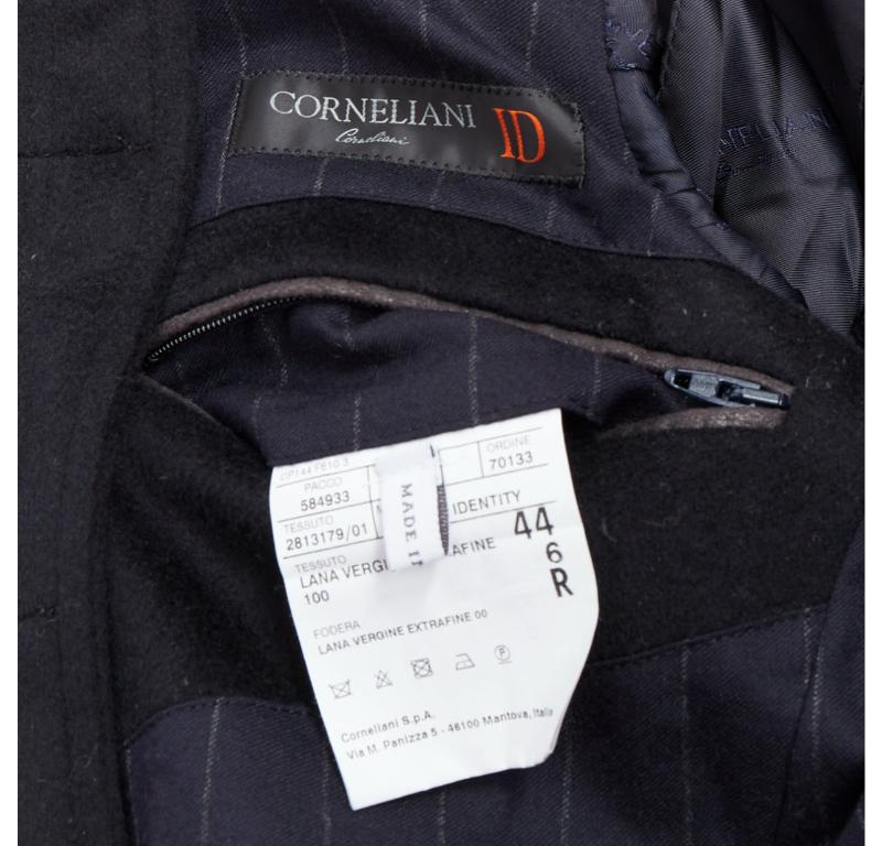 CORNELIANI black extrafine virgin wool layered collar coat IT44 XS For Sale 4
