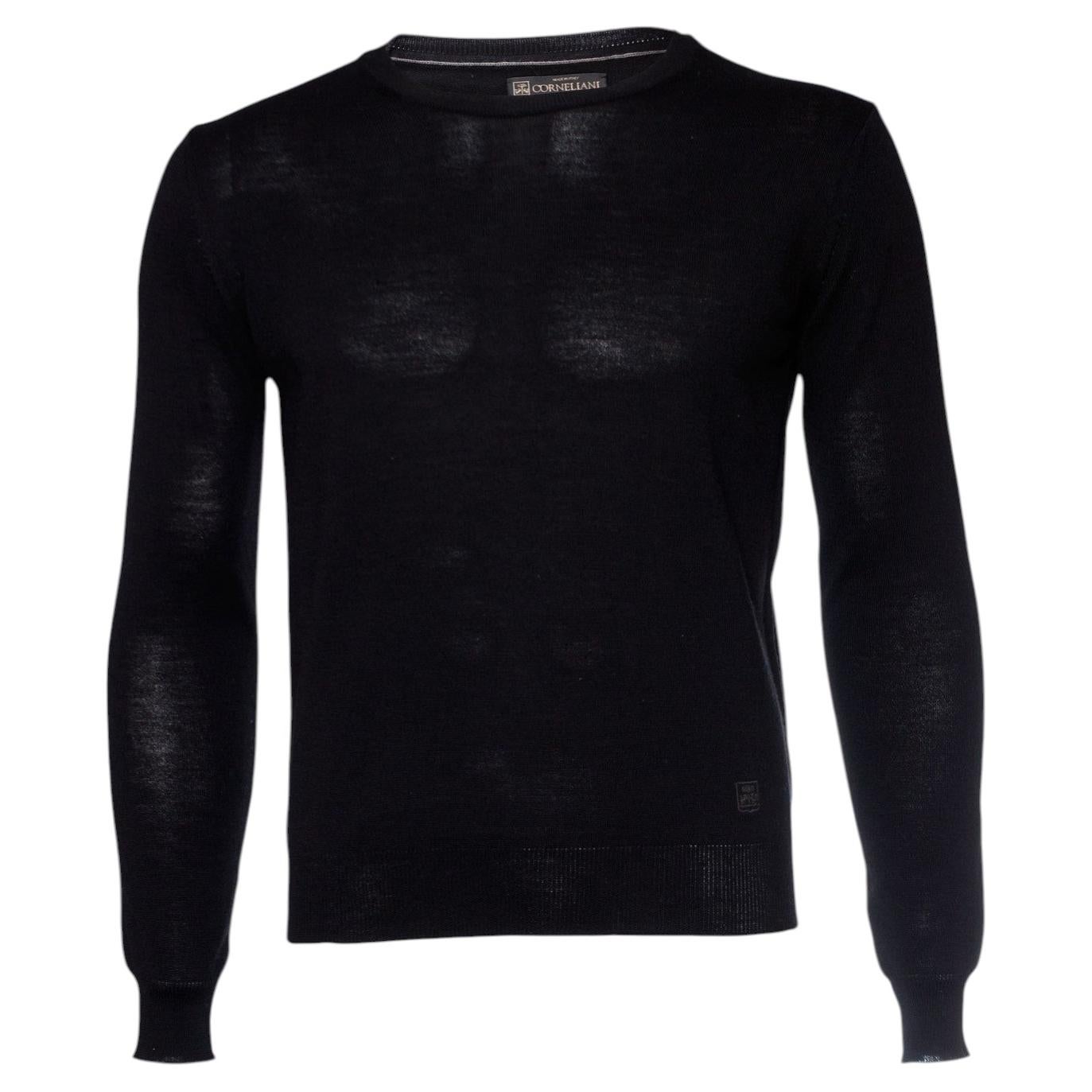 Corneliani, Schwarzer Wollpullover im Angebot