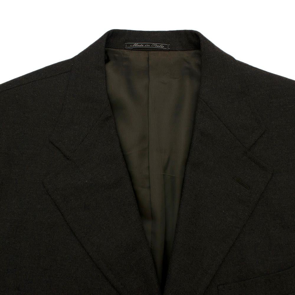 Corneliani Brown/Grey Wool & Cashmere Single Breasted Blazer - Size L EU50 For Sale 1