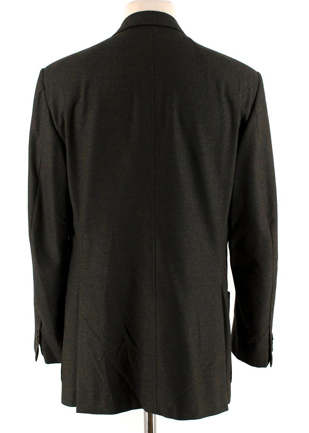 Corneliani Brown/Grey Wool & Cashmere Single Breasted Blazer - Size L EU50 For Sale 2