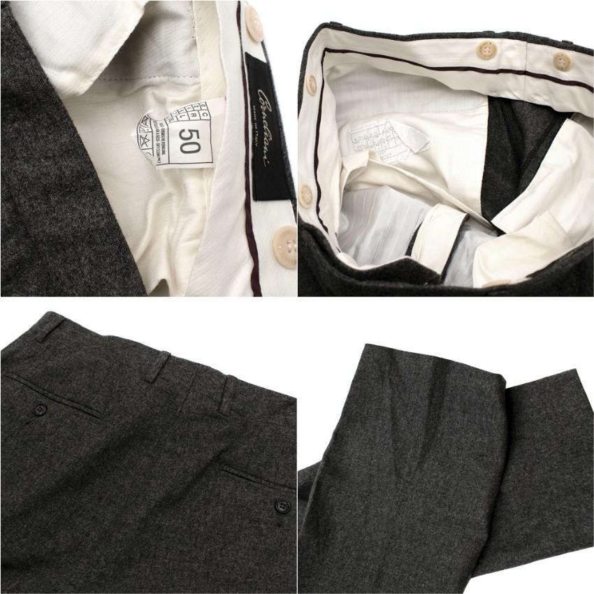 Corneliani Men's Grey Virgin Wool Single Breasted Suit - Size Large 50 8 R For Sale 3