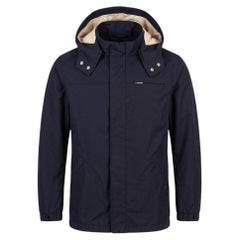 Corneliani Herren-Kapuzenjacke IT52, blau, Wollmischung, Größe L