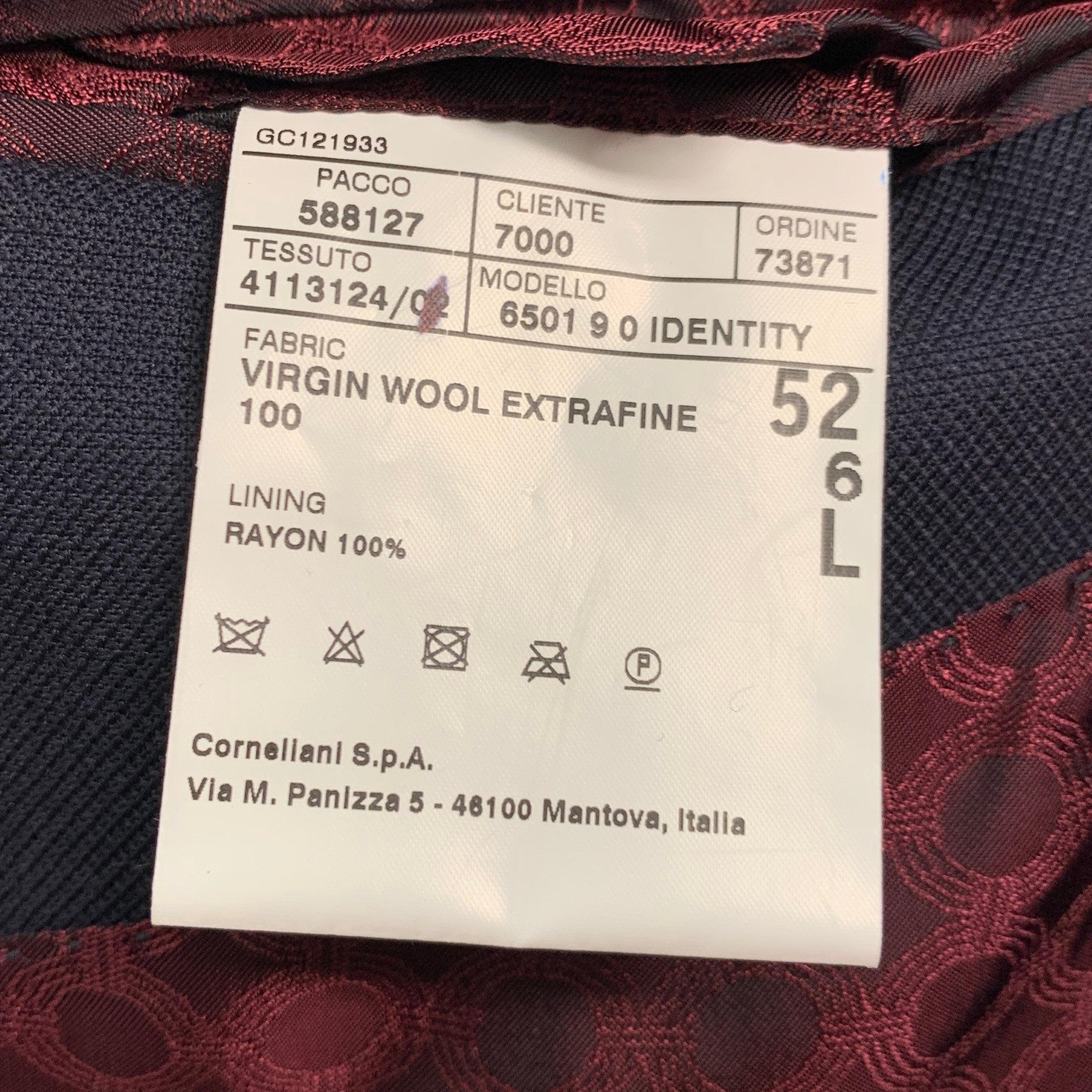 CORNELIANI Size 42 Navy Virgin Wool Single Breasted Jacket For Sale 1