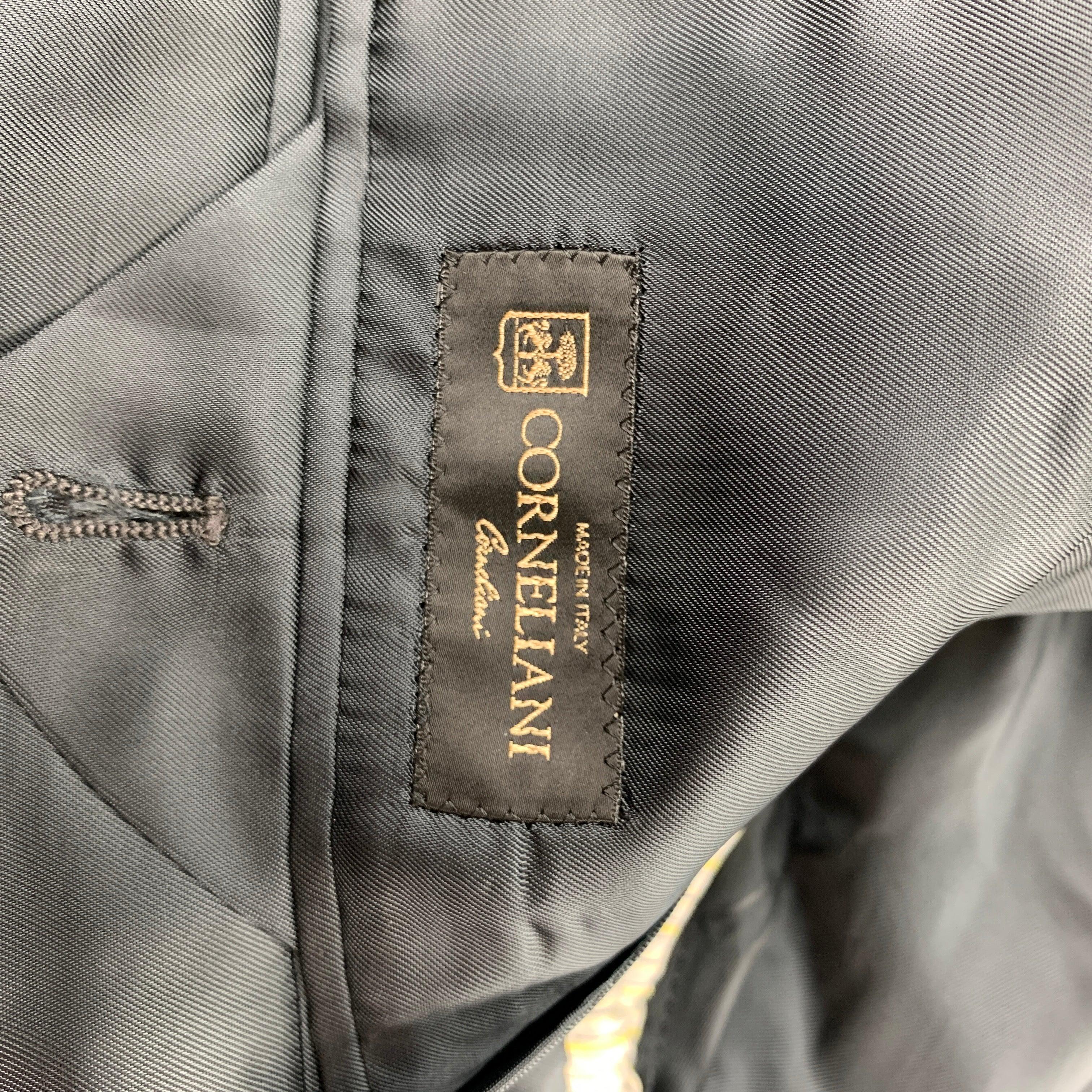 CORNELIANI Super 120's Size 38 Regular Charcoal Stripe Wool Notch Lapel Suit For Sale 6
