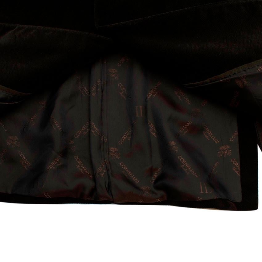 Black Corneliani Velvet Dark Brown Single Breasted Blazer - US size 40