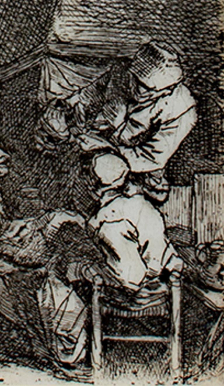 « The Conversation », gravure originale de Cornelis-Pietersz Bega - Print de Cornelis Bega